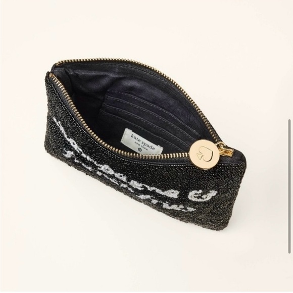 kate spade Black Beaded Clutch Champagne & French Fries NWT - Picture 4 of 8